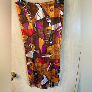 Vintage Pablo Picasso Scarf Abstract Print Silk Feel 60” X 13”